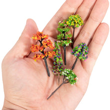 Load image into Gallery viewer, 30pcs Miniature Model Trees 3-10cm HO Scale Train Scenery Diorama Supplies Colorful Landscape Plants Railway Layout Kit