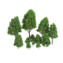 Load image into Gallery viewer, 12pcs Miniature Model Trees 1:50 Scale Diorama Railway Scenery Landscape DIY Terrain Craft Supplies