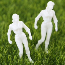 Load image into Gallery viewer, 100 pcs Miniature Standing Passenger Seated People 1:100 Unpainted Figure HO Scale Model Railway Scenery Layout Accessories Diorama Supplies