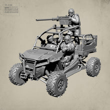 Load image into Gallery viewer, U.S. Army Terrain Vehicle Soldier 3 People Unpainted Resin Figure 38mm 50mm Unassembled Model