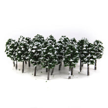 Load image into Gallery viewer, 20 pcs Miniature Winter Snow Tree 1/150 Models Train Railway Accessories Forest Fairy Garden Landscape Terrarium Diorama Craft Supplies