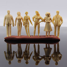 Load image into Gallery viewer, 24 pcs Miniature Standing Passenger Seated People 1:25 Unpainted Figure G Scale Model Railway Scenery Layout Accessories Diorama Supplies
