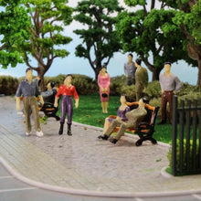 Load image into Gallery viewer, 28pcs Miniature People Figures Passengers 1:50 for Diorama, Railway Layout, Train Model Scenery