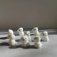 Load image into Gallery viewer, 10pcs Mini White Dog Figurines Cute Puppy Miniatures for Fairy Garden, Terrarium, Dollhouse, Bonsai, DIY Crafts & Home Decorations