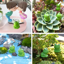 Load image into Gallery viewer, 5/10 pcs Miniature Cute Green Frog Figure Model DIY Scenery Dollhouse Landscape Fairy Garden Accessories Terrarium Diorama Craft Supplies