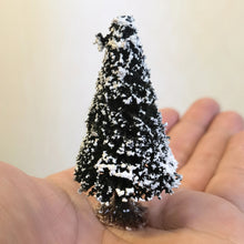 Load image into Gallery viewer, 2pcs 6-15cm Miniature Coniferous Pine Model Trees with Base for Winter Landscape, Train Railway Layouts, Dioramas, Scenery Crafts