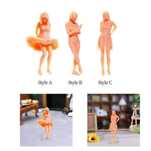 Load image into Gallery viewer, Miniature Standing Woman People Unpainted Figure 1:64 Model Street Building Scene Layout Accessories Diorama Supplies