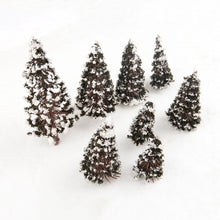 Load image into Gallery viewer, 16 pcs Mixed Miniature Snow Cedar Trees Models Train Railway Accessories Forest Fairy Garden Landscape Terrarium Diorama Craft Supplies