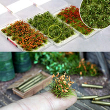 Load image into Gallery viewer, Miniature Irregular Weed Ground Grass Cluster Model Railway Layout Accessories DIY Landscape Dollhouse Terrarium Diorama Craft Supplies