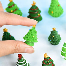 Load image into Gallery viewer, 12pcs Mini Resin Christmas Trees, Tiny Fairy Garden Decorations, Miniature Model Trees for DIY Crafts, Terrarium, Moss, or Holiday Displays