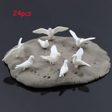 Load image into Gallery viewer, 24 pcs Miniature Pigeon Dove Bird Animal Unpainted Figures 1:50 Models O Scale Dollhouse Garden Landscape Scenery Layout Diorama Supplies