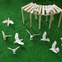 Load image into Gallery viewer, 10 pcs Miniature Pigeon Bird Animal Unpainted Models Dollhouse Fairy Garden Landscape Scenery Layout Accessories Diorama Supplies