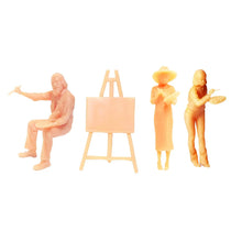 Load image into Gallery viewer, Miniature Painter Artist Drawing People Unpainted Figure 1/64 Model Building Landscape Scene Accessories Diorama Supplies