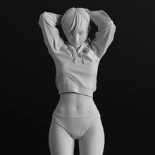 Load image into Gallery viewer, Female Resin Figure – Unpainted Model Kit with Tied Hair 1/35, 1/24, 1/12 Scale – DIY Craft Supply