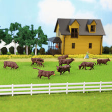 Load image into Gallery viewer, 36pcs Miniature Brown Cow Figures, HO Scale 1:87 Animals, Model Train Diorama Supplies
