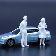 Load image into Gallery viewer, 20 pcs Miniature Standing Passenger Seated Blank People 1:50 Unpainted Figure O Scale Model Railway Train Scenery Layout Diorama Supplies
