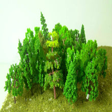 Load image into Gallery viewer, 30/50 pcs Mixed Miniature Green Tree Models N HO Scale Railway Layout Accessories DIY Landscape Dollhouse Terrarium Diorama Craft Supplies