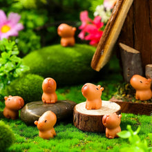 Load image into Gallery viewer, 50pcs Mini Capybara Resin Figurines for Fairy Garden, Diorama, Aquarium, Dollhouse, Cake Decor, Animal Crafts, DIY Miniature Landscape