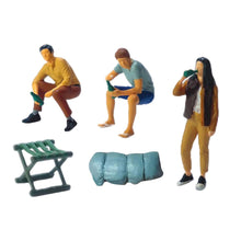 Load image into Gallery viewer, 5 pcs Miniature BBQ Barbecue Scene People Figure 1:64 Model S Scale Sand Table Layout Building Street Landscape Accessories Diorama Supplies