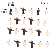 Load image into Gallery viewer, 30pcs Miniature Robed Figures, 1:200 Scale Model People, Diorama Supplies