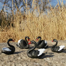 Load image into Gallery viewer, 5pcs Mini Black Swan Figurines, Resin Miniatures for Fairy Garden, Terrarium, Dollhouse, Bonsai Decor, DIY Crafts & Diorama Scenes