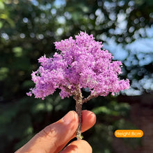 Load image into Gallery viewer, Miniature Purple Flowering Tree 8/12cm Wire Model, Fairy Garden Scenery Craft Supply