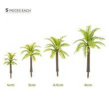Load image into Gallery viewer, 20 pcs 3-7cm Mixed Miniature Coconut Palm Tree Models Train Railway Accessories Fairy Garden Landscape Terrarium Diorama Craft Supplies