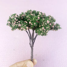 Load image into Gallery viewer, 2 pcs 12cm Miniature Flower Trees Model with Wire Trunk for Train Layout, DIY Sand Table, Dioramas, Dollhouse Gardens, and Micro Landscape