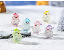Load image into Gallery viewer, 30pcs Mini Santa Claus Figurines, Glow in Dark Luminous Resin Christmas Miniatures, Fairy Garden Decor, DIY Craft, Holiday Yard Decoration