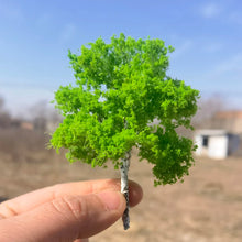 Load image into Gallery viewer, 3pcs 10/14cm Light Green Wire Trunk Model Trees for Dioramas, Train Layouts, Fairy Garden, Micro Landscape Crafting, Scene Building Supplies