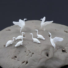 Load image into Gallery viewer, 24 pcs Miniature White Crane Bird Animal Unpainted Figures 1:75 Models OO Scale Garden Landscape Scenery Layout Accessories Diorama Supplies