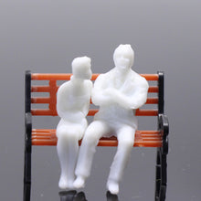 Load image into Gallery viewer, 100 pcs Miniature Standing Passenger Seated People 1:50 Unpainted Figure O Scale Model Railway Scenery Layout Accessories Diorama Supplies