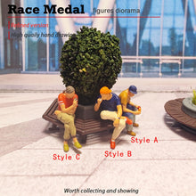 Load image into Gallery viewer, Miniature Sitting Boy Young People Figure 1:64 Model Sand Table Layout Building Street Landscape Fairy Garden Accessories Diorama Supplies