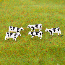 Load image into Gallery viewer, 6 pcs Miniature Dairy Cow Farm Animal Figure 1:150 Model N Scale Fairy Garden Landscape Accessories Terrarium Diorama Craft Supplies