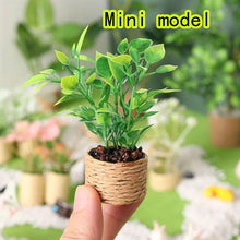 Load image into Gallery viewer, 1/12 Scale Mini Potted Plants, Artificial Greenery for Dollhouse Décor, Tiny Orange Tree, Gardenia, Purple Plum, Milan Flowers Model