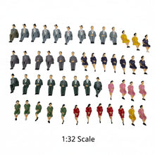 Load image into Gallery viewer, 50pcs Miniature People Sitting Figures 1:32 Model for Diorama Train Layout Craft Supplies