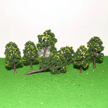 Load image into Gallery viewer, 10pcs Miniature Fruit Trees, O Scale 1:50, Model Railroad Scenery, Dollhouse Tree, Diorama Supplies