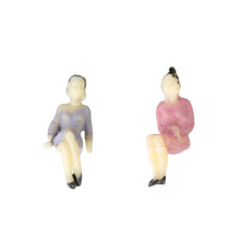 Load image into Gallery viewer, 24pcs HO Scale 1:87 Painted Seated Miniature People Figures for Model Train Layouts, Park and Street Scenes, Dioramas, Railway Accessories