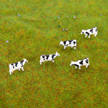 Load image into Gallery viewer, 6 pcs Miniature Dairy Cow Farm Animal Figure 1:150 Model N Scale Fairy Garden Landscape Accessories Terrarium Diorama Craft Supplies