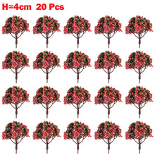 Load image into Gallery viewer, 20 pcs 4cm Miniature Pink Flowering Tree Models Train Railway Accessories Forest Fairy Garden Landscape Terrarium Diorama Craft Supplies