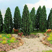 Load image into Gallery viewer, 10pcs Miniature Pine Tree Models 16cm, 1:25 Scale Diorama Craft Supplies