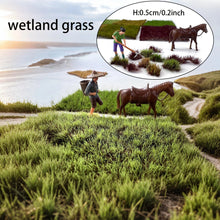 Load image into Gallery viewer, 5mm Miniature Wetland Grass Tufts – Model Train Scenery, Wargaming Terrain, Diorama, and DIY Sand Table Landscape Supplies