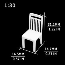 Load image into Gallery viewer, 10pcs 1:30 Scale Miniature Unpainted White Chairs ABS Model Furniture for Dioramas, Dollhouse Room Layouts, Indoor Model Scenes