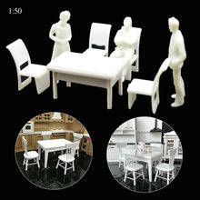 Load image into Gallery viewer, 26 pcs Miniature Furniture People Blank Unpainted Models 1:50 Scale DIY Room Building Layout Dollhouse Terrarium Diorama Craft Supplies