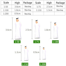 Load image into Gallery viewer, 50 pcs Miniature Arab People Figure 1:50-200 Model Railway Building Landscape Accessories Fairy Garden Terrarium Diorama Craft Supplies