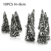 Load image into Gallery viewer, 10 pcs 6/8cm Miniature Snow Cedar Tree Models 1:100 Train Railway Accessories Forest Fairy Garden Landscape Terrarium Diorama Craft Supplies
