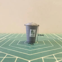 Load image into Gallery viewer, 5pcs Miniatures Plastic Round Garbage Bins 1/30 G Scale Trash Can Model Set for Diorama Scenery Railway Layout Building and Sand Table