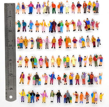 Load image into Gallery viewer, 100pcs Miniature Standing People Figures 1:87 Scale for Model Railway Diorama Craft Supplies