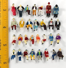 Load image into Gallery viewer, Miniature Model Seated People 1:87 HO Scale Railway Figure Set Diorama Craft Supplies (60pcs)