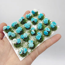 Load image into Gallery viewer, 20 pcs Miniature Blue Flower Cluster Tufts Models DIY Train Railway Scenery Dollhouse Garden Landscape Terrarium Diorama Craft Supplies